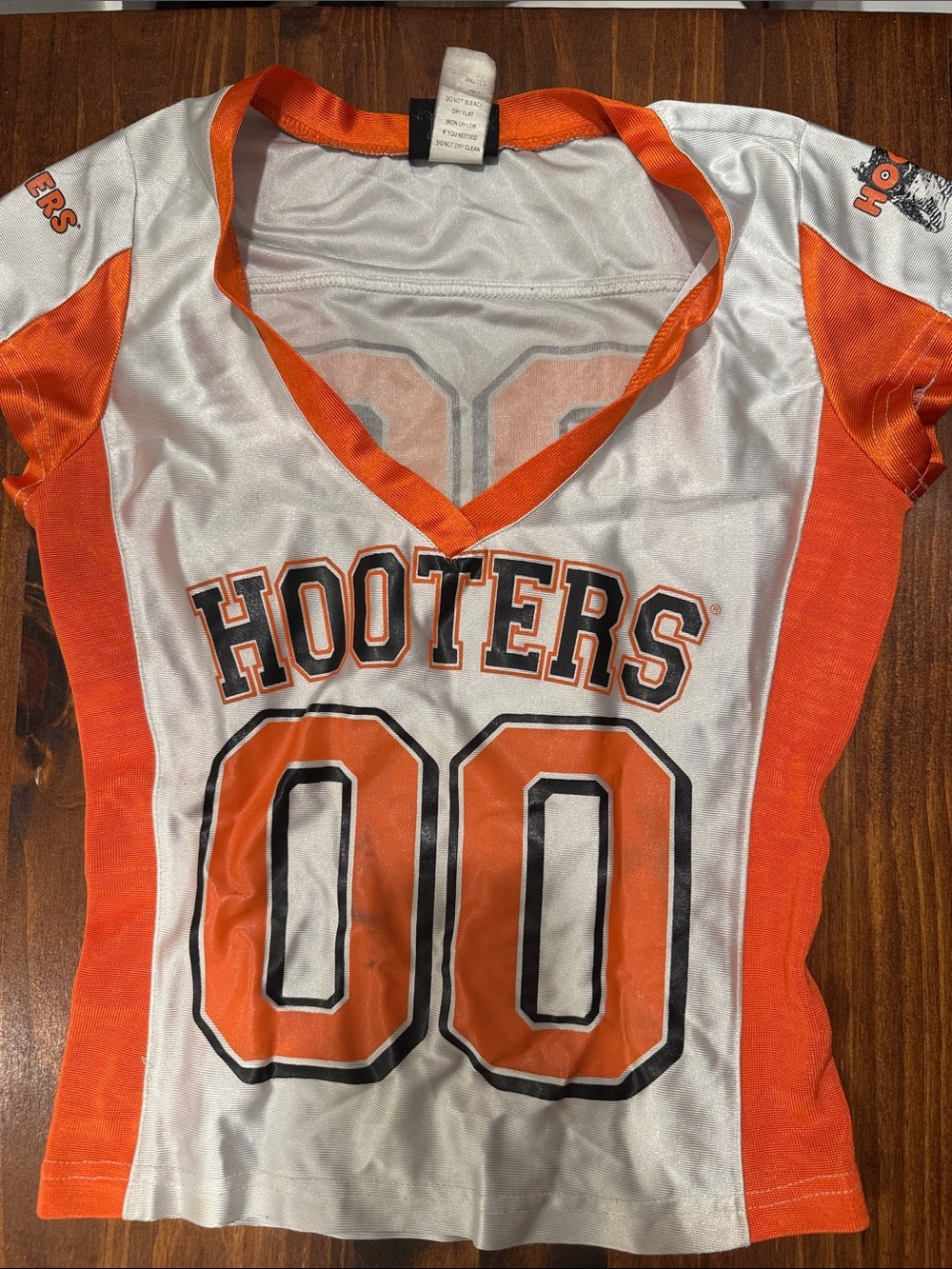 Hooters White & Orange Jersey uniform top